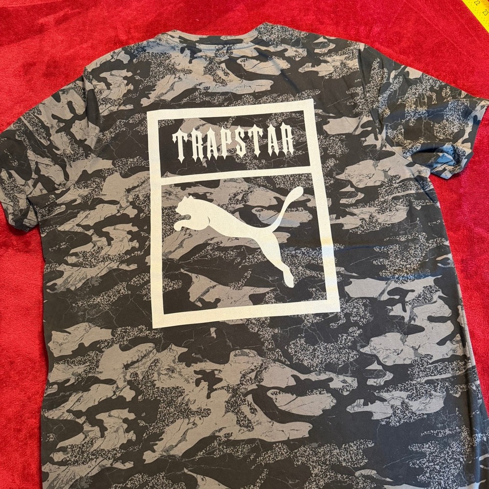 Puma x Trapstar Camo‎ T-Shirt Grey Black Streetwear Graphic Tee Mens XL